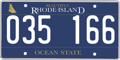 RI license plate 035166