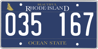 RI license plate 035167