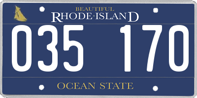 RI license plate 035170