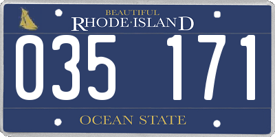 RI license plate 035171