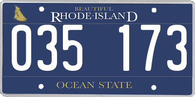 RI license plate 035173