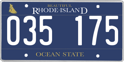 RI license plate 035175