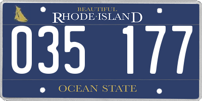 RI license plate 035177