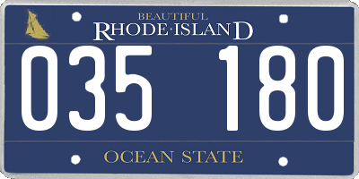 RI license plate 035180