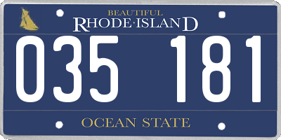 RI license plate 035181