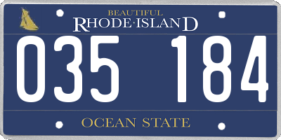 RI license plate 035184