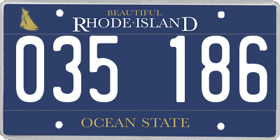 RI license plate 035186