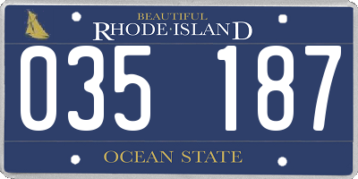 RI license plate 035187