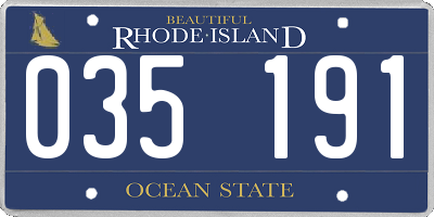 RI license plate 035191