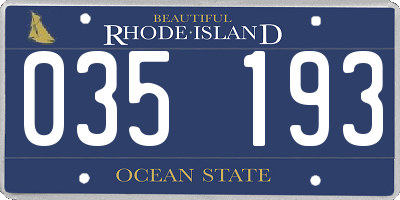 RI license plate 035193