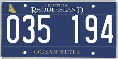 RI license plate 035194