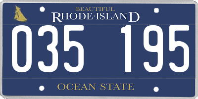 RI license plate 035195