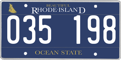 RI license plate 035198