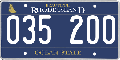 RI license plate 035200