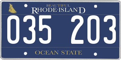 RI license plate 035203