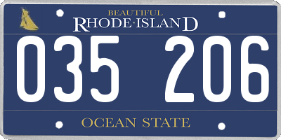 RI license plate 035206