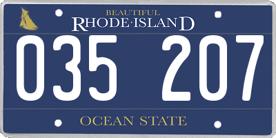 RI license plate 035207