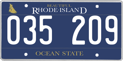 RI license plate 035209