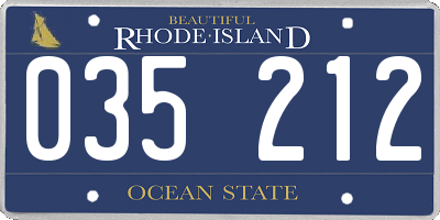RI license plate 035212