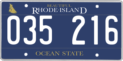 RI license plate 035216