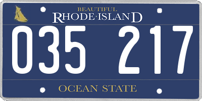 RI license plate 035217