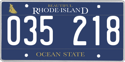 RI license plate 035218