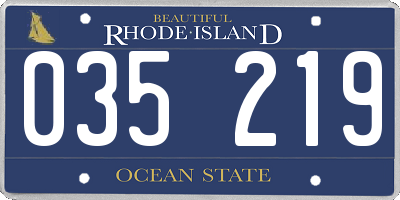 RI license plate 035219