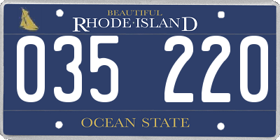 RI license plate 035220