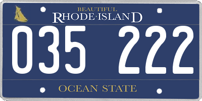 RI license plate 035222