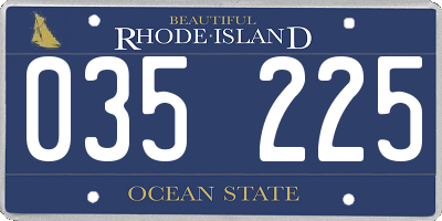 RI license plate 035225