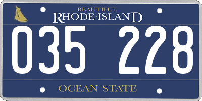 RI license plate 035228