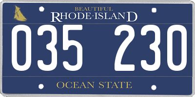 RI license plate 035230