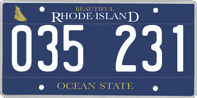 RI license plate 035231