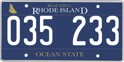 RI license plate 035233