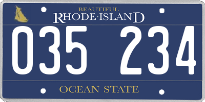 RI license plate 035234