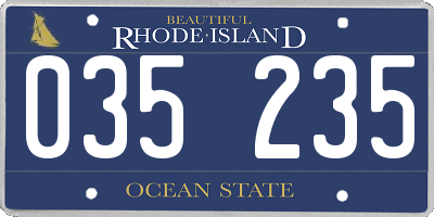 RI license plate 035235