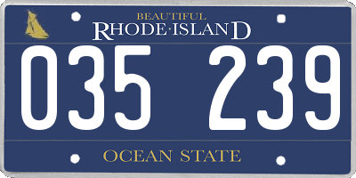 RI license plate 035239