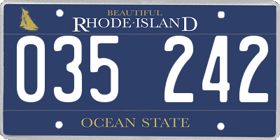 RI license plate 035242