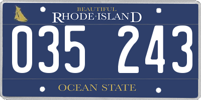RI license plate 035243