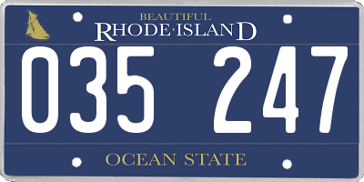 RI license plate 035247
