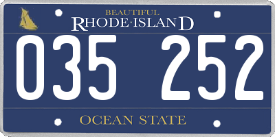 RI license plate 035252