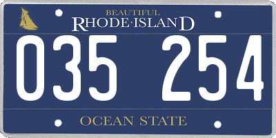 RI license plate 035254