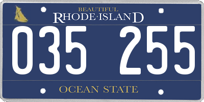 RI license plate 035255