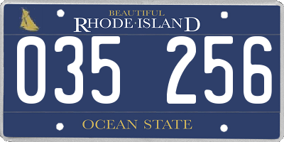 RI license plate 035256