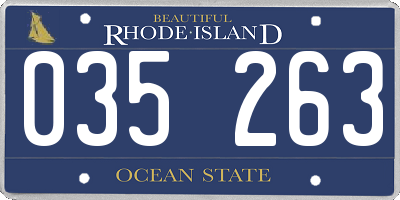 RI license plate 035263