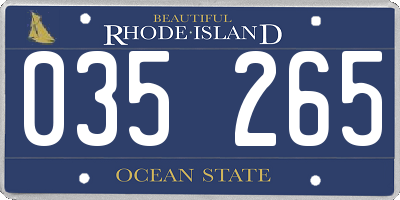 RI license plate 035265