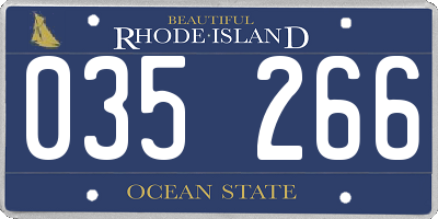RI license plate 035266