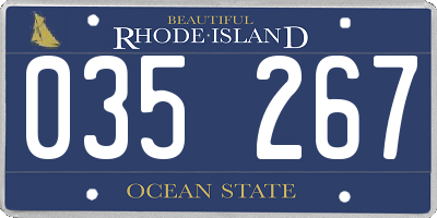 RI license plate 035267