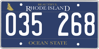 RI license plate 035268