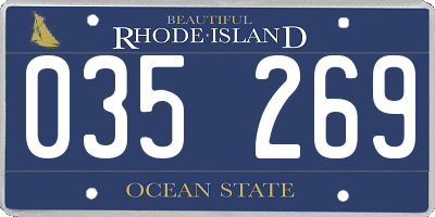 RI license plate 035269